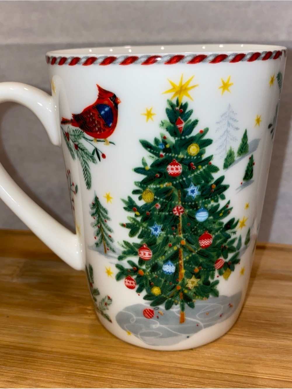 William Sonoma Ceramic Christmas Tree Mug - ivory